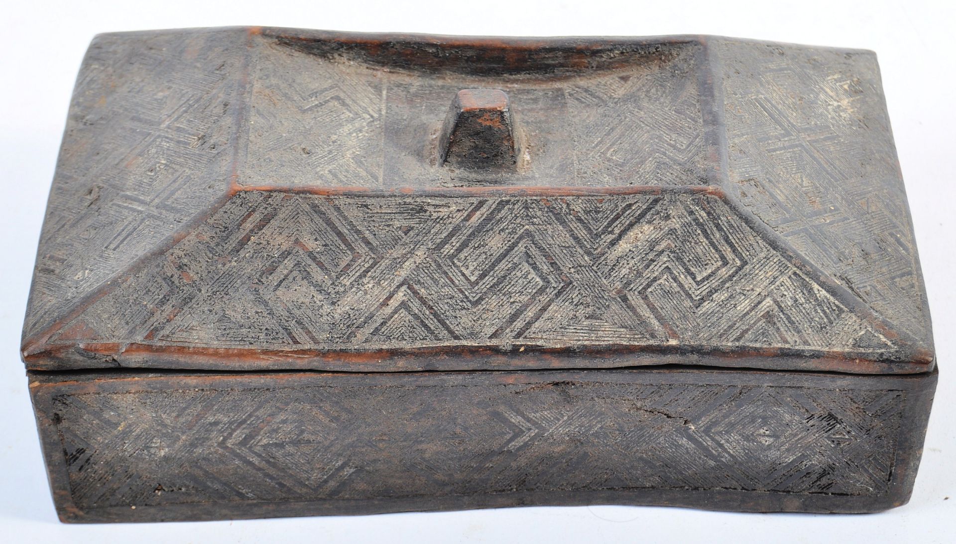 TRIBAL ANTIQUITIES - 19TH CENTURY AFRICAN KUBA TUKULA POWDER BOX