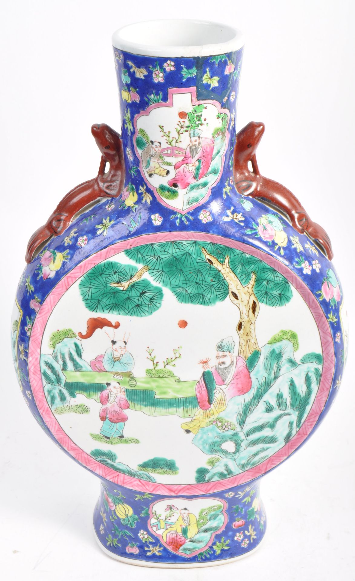 19TH CENTURY CHINESE HAND PAINTED PORCELAIN MOONFLASK - Bild 2 aus 9