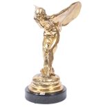 C. SYKES ROLLS ROYCE SPIRIT OF ECSTASY LARGE BRASS FIGURE