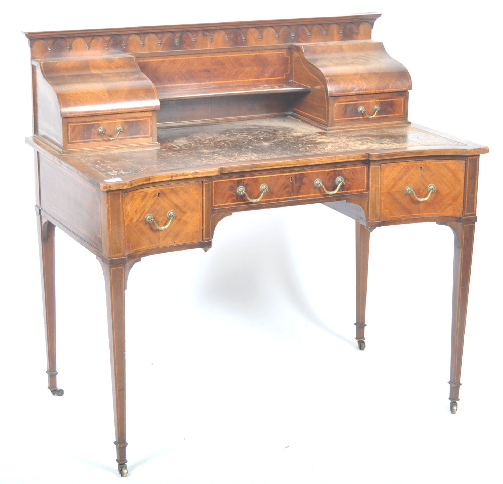 EDWARD AND ROBERTS MANOR EDWARDIAN ENGLISH WRITING DESK - Bild 2 aus 13