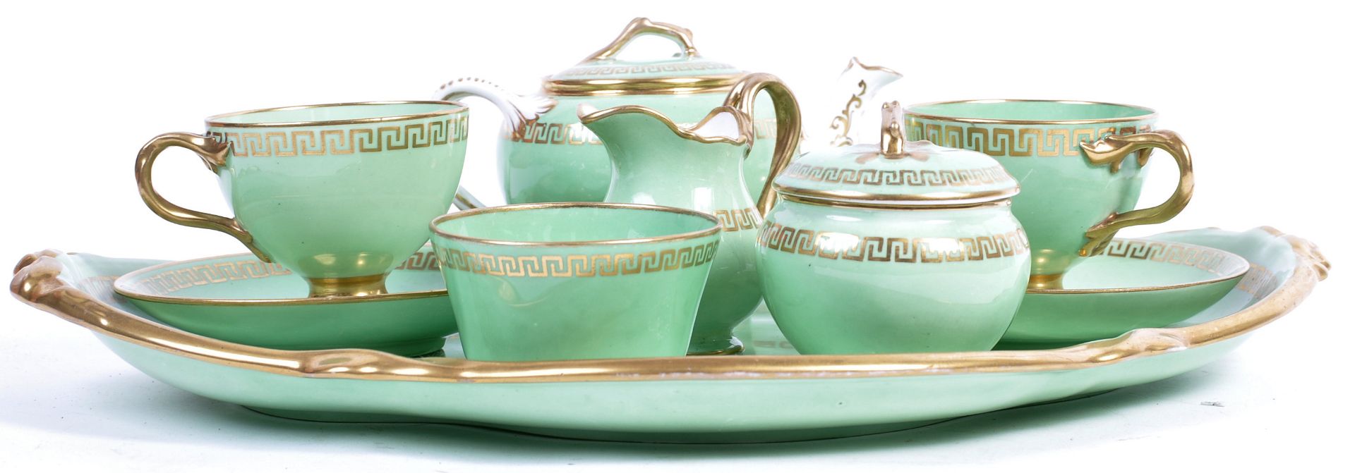 19TH CENTURY ENGLISH ANTIQUE CABARET TEA SET - Bild 2 aus 15
