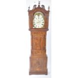 18TH CENTURY GEORGIAN ENGLISH MAHOGANY EIGHT DAY LONG CASE GRANDFATHER CLOCK