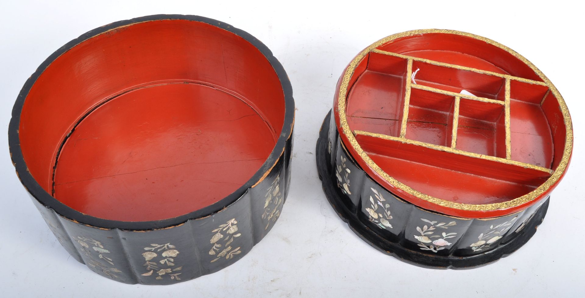 19TH CENTURY CHINESE ANTIQUE BLACK LACQUER JEWELLERY CASKET - Bild 7 aus 11