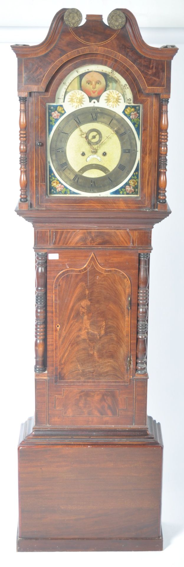 19TH CENTURY GEORGIAN MAHOGANY EIGHT DAY MOON PHAS - Bild 2 aus 12