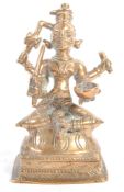 19TH CENTURY INDIAN BRONZE OF A FOUR ARMED DEITY