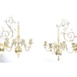 19TH CENTURY PAIR OF 17TH CENTURY DUTCH HANGING CHANDELIERS