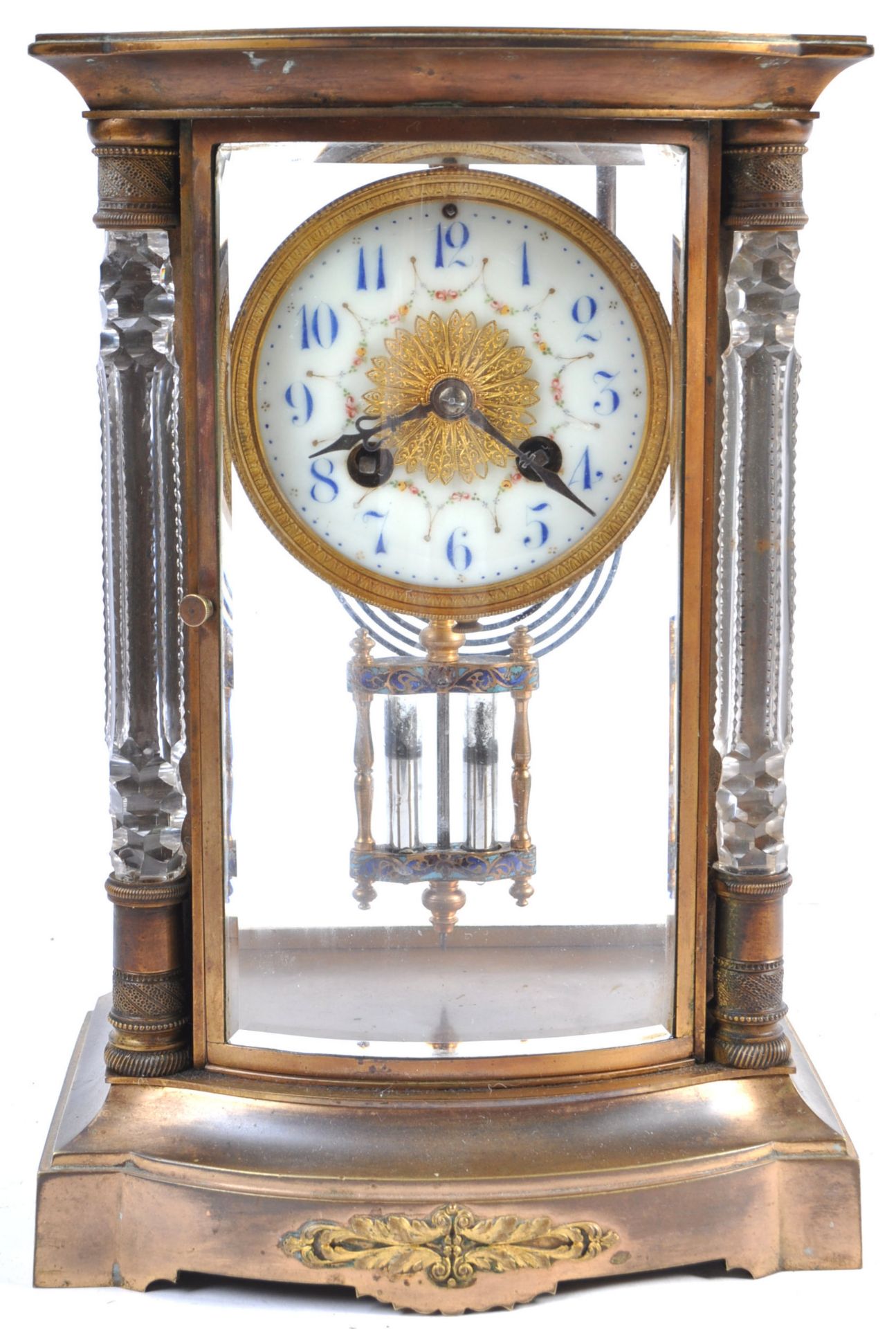 RARE 19TH CENTURY SAMUEL MARTI FOUR PANEL MANTLE CLOCK