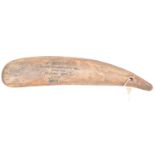 19TH CENTURY MAORI CARVED WHALEBONE HAND CLUB