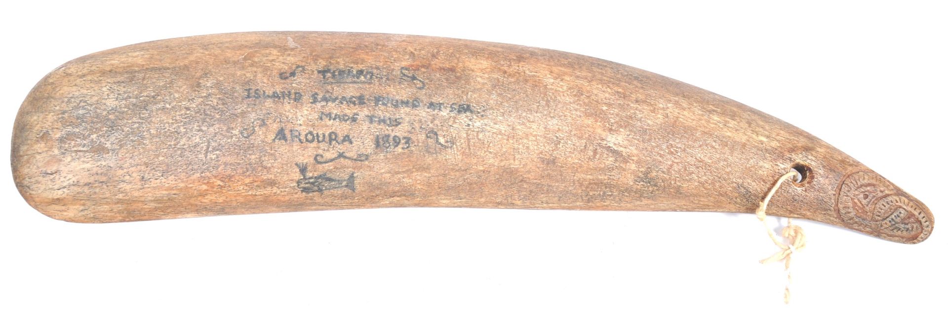 19TH CENTURY MAORI CARVED WHALEBONE HAND CLUB