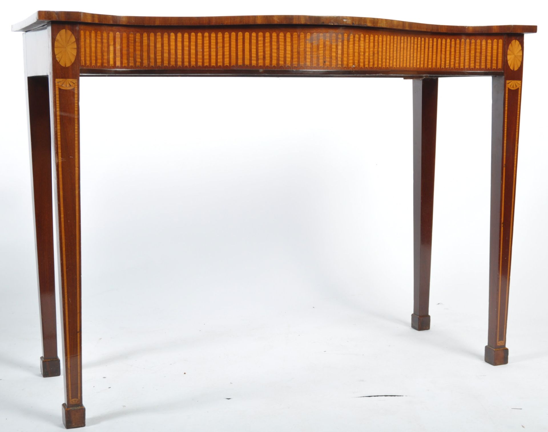 19TH CENTURY MAHOGANY AND SATINWOOD INLAY SIDE TABLE