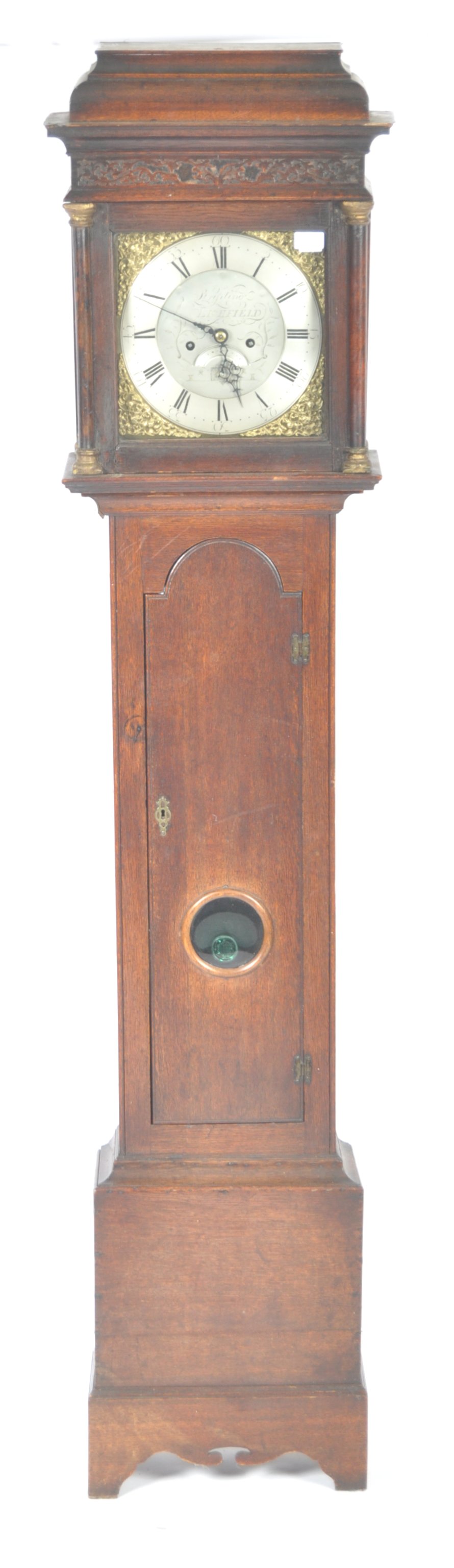 RARE EARLY 18TH CENTURY GEORGE II OAK CASED EIGHT DAY LONGCASE CLOCK - Image 2 of 15
