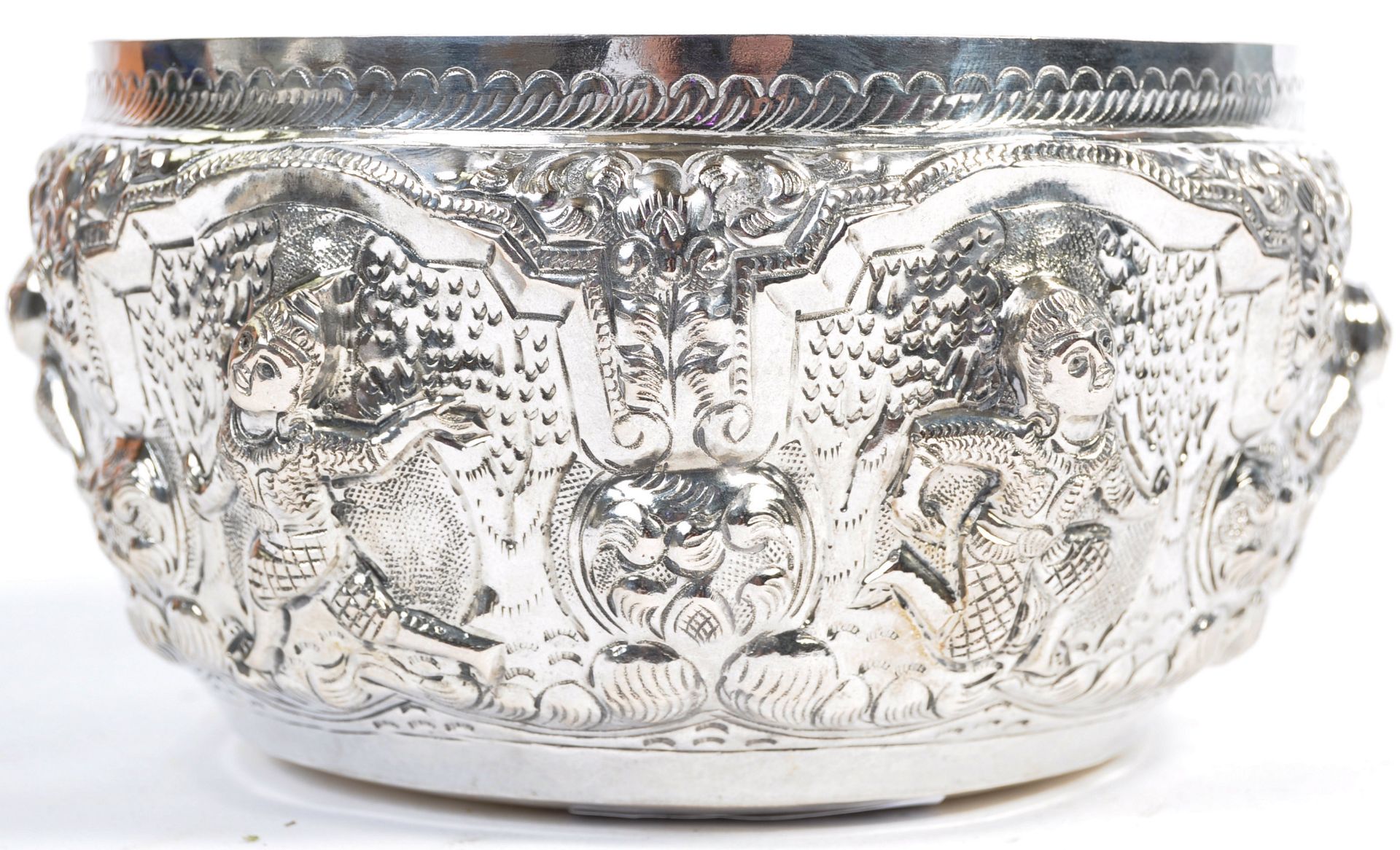 19TH CENTURY BURMESE SILVER PRAYER BOWL