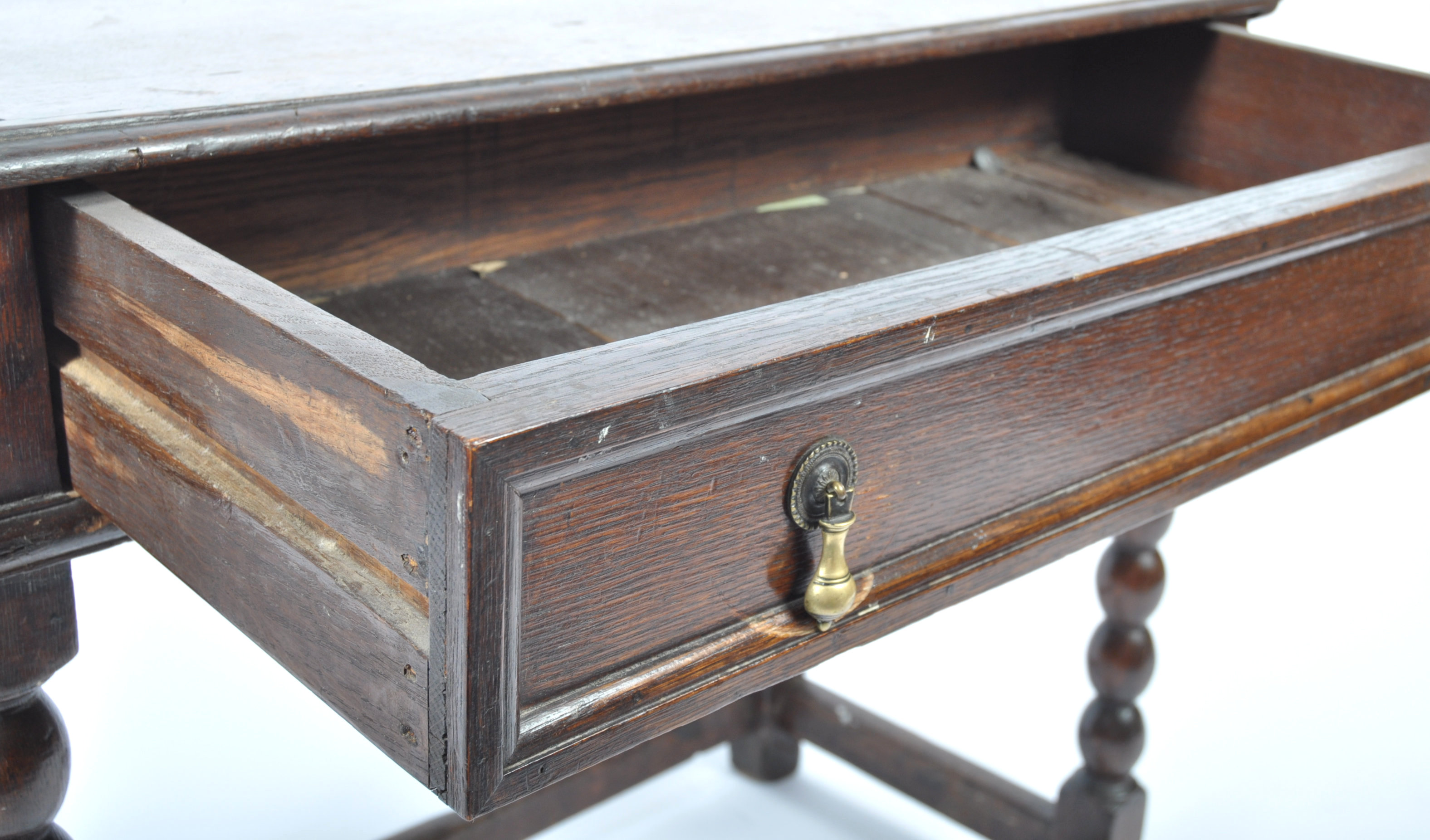 17TH CENTURY CHARLES 2 PEG JOINTED OAK SIDE CONSOLE TABLE - Image 4 of 11