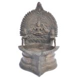 RARE 19TH CENTURY INDIAN BRONZE TEMPLE LASKSHMI ALTAR PIECE