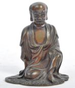 19TH CENTURY CHINESE BRONZE FIGURINE OF AN ELDER