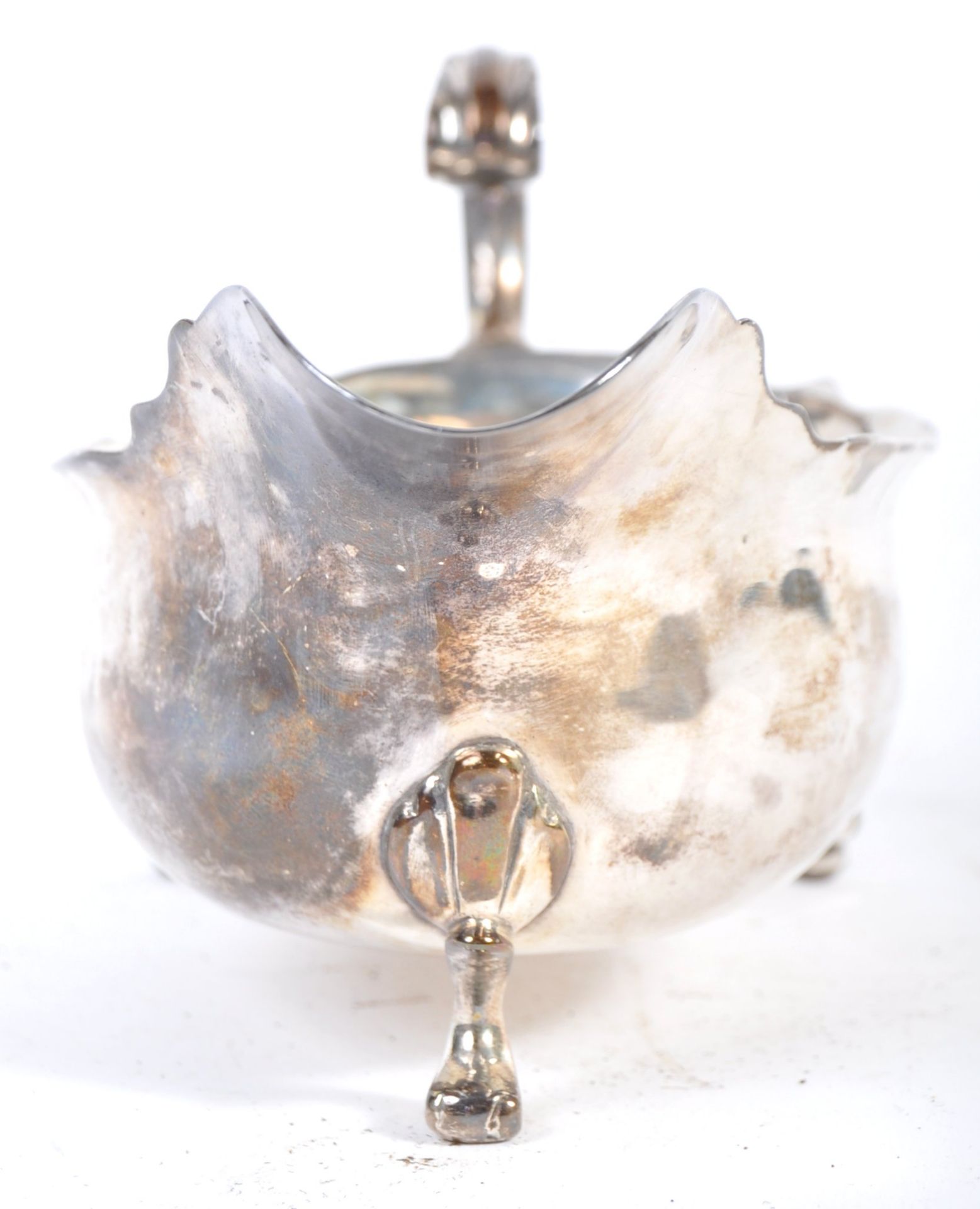 18TH CENTURY GEORGE II ENGLISH SILVER HALLMARKED SAUCE BOAT - Bild 4 aus 12