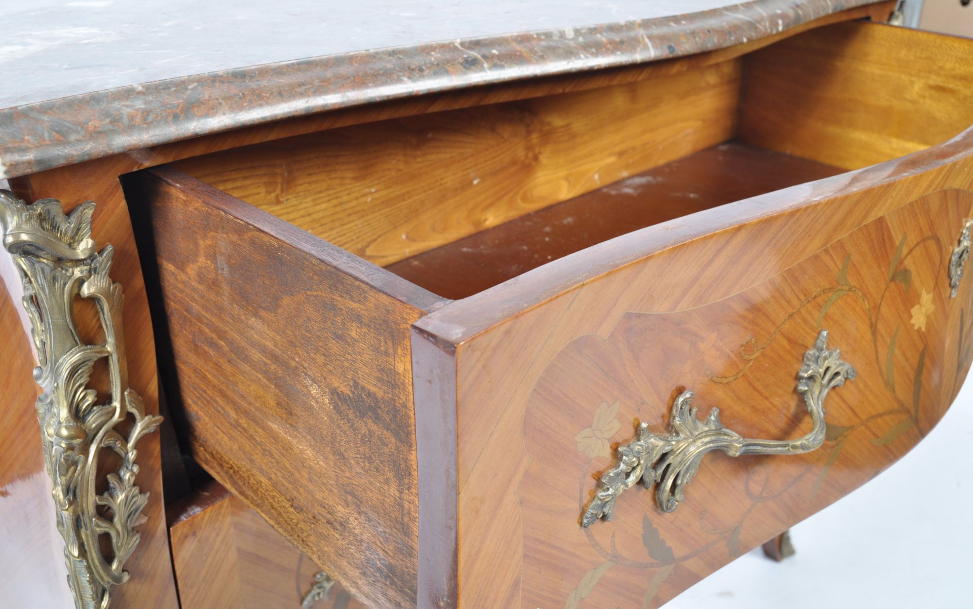 FRENCH LOUIS XV MANNER KINGWOOD MARBLE TOPPED COMMODE CHEST - Bild 4 aus 7