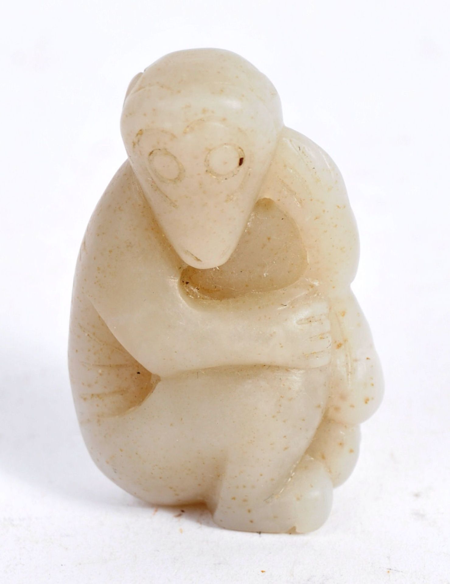 18TH CENTURY CHINESE CARVED JADE MONKEY FIGURINE