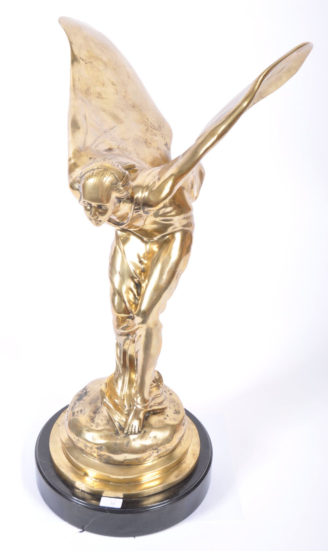 C. SYKES ROLLS ROYCE SPIRIT OF ECSTASY LARGE BRASS FIGURE - Bild 2 aus 7