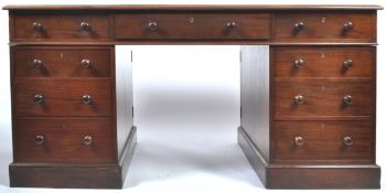 IMPRESSIVE 19TH CENTURY MAHOGANY PARTNERS DESK