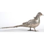 RARE HALLMARKED SILVER PHEASANT NOVELTY CONDIMENT