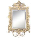 19TH CENTURY ITALIAN GILT WOOD GIRANDOLE FLORENTINE WALL MIRROR