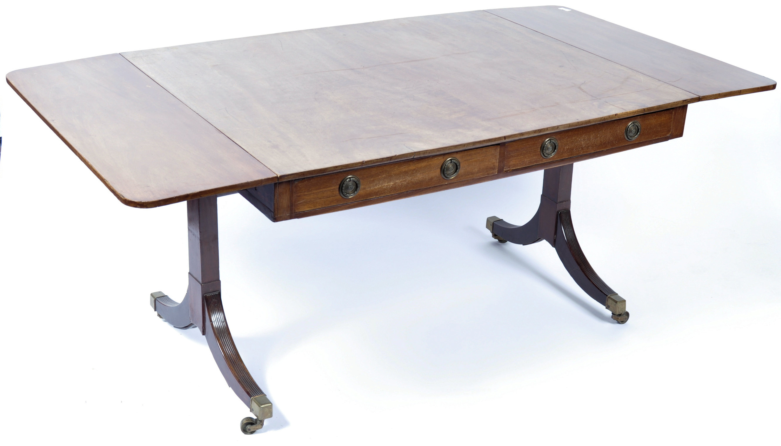 19TH CENTURY GEORGIAN ENGLISH MAHOGANY LIBRARY TABLE - Image 3 of 7