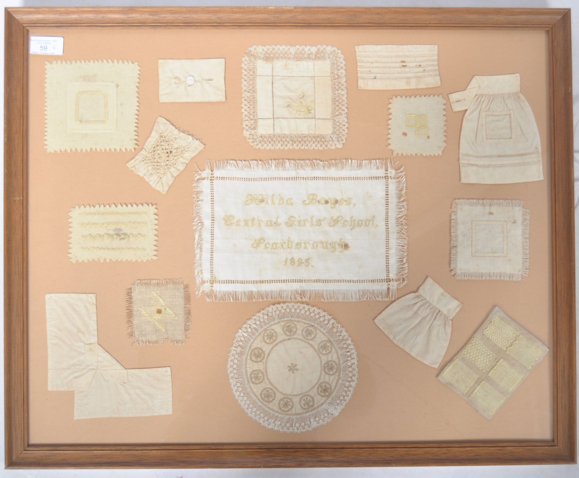 CHARMING 19TH CENTURY SAMPLER / SAMPLE COLLECTION IN CASE