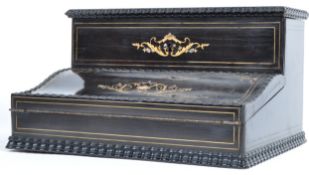 STUNNING 19TH CENTURY FRENCH EBONY WRITING BOX