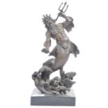 AFTER LOUIS BARYE BRONZE OF NEPTUNE HOLDING TRIDENT