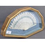 19TH CENTURY CHINESE ANTIQUE CASED BONE HAND FAN