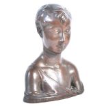 19TH CENTURY ITALIAN ANTIQUE BRONZE EFFECT BUST OF A BOY