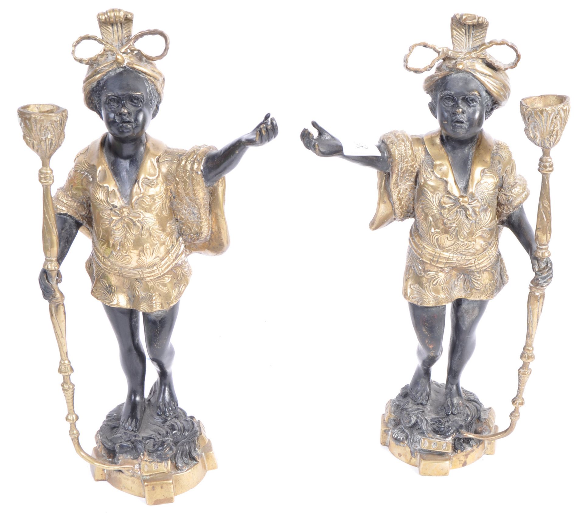 PAIR OF TWO TONE BRONZE BLACKAMOOR FIGURINES - Bild 8 aus 10