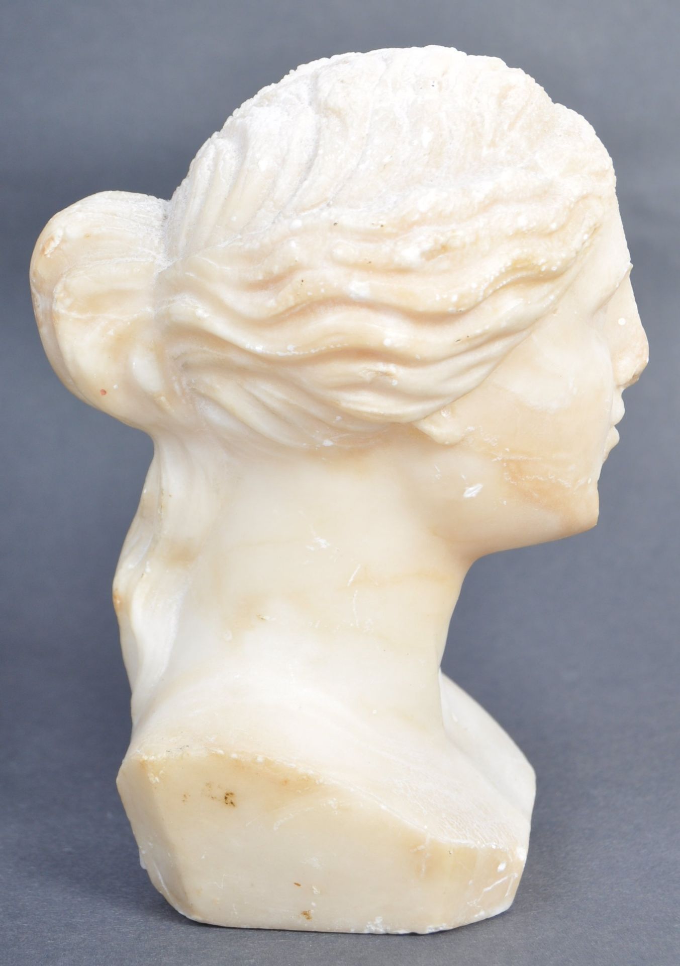 19TH CENTURY GRAND TOUR ALABASTER WHITE MARBLE HEAD - Bild 3 aus 7