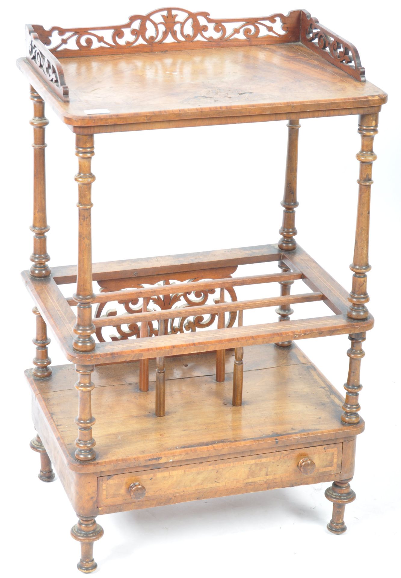 19TH CENTURY WALNUT ANTIQUE CANTERBURY STAND - Bild 2 aus 6