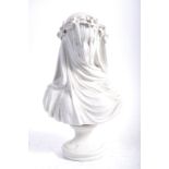 RAFFAELO MONTI PARIAN WARE BUST OF THE VEILED WOMAN