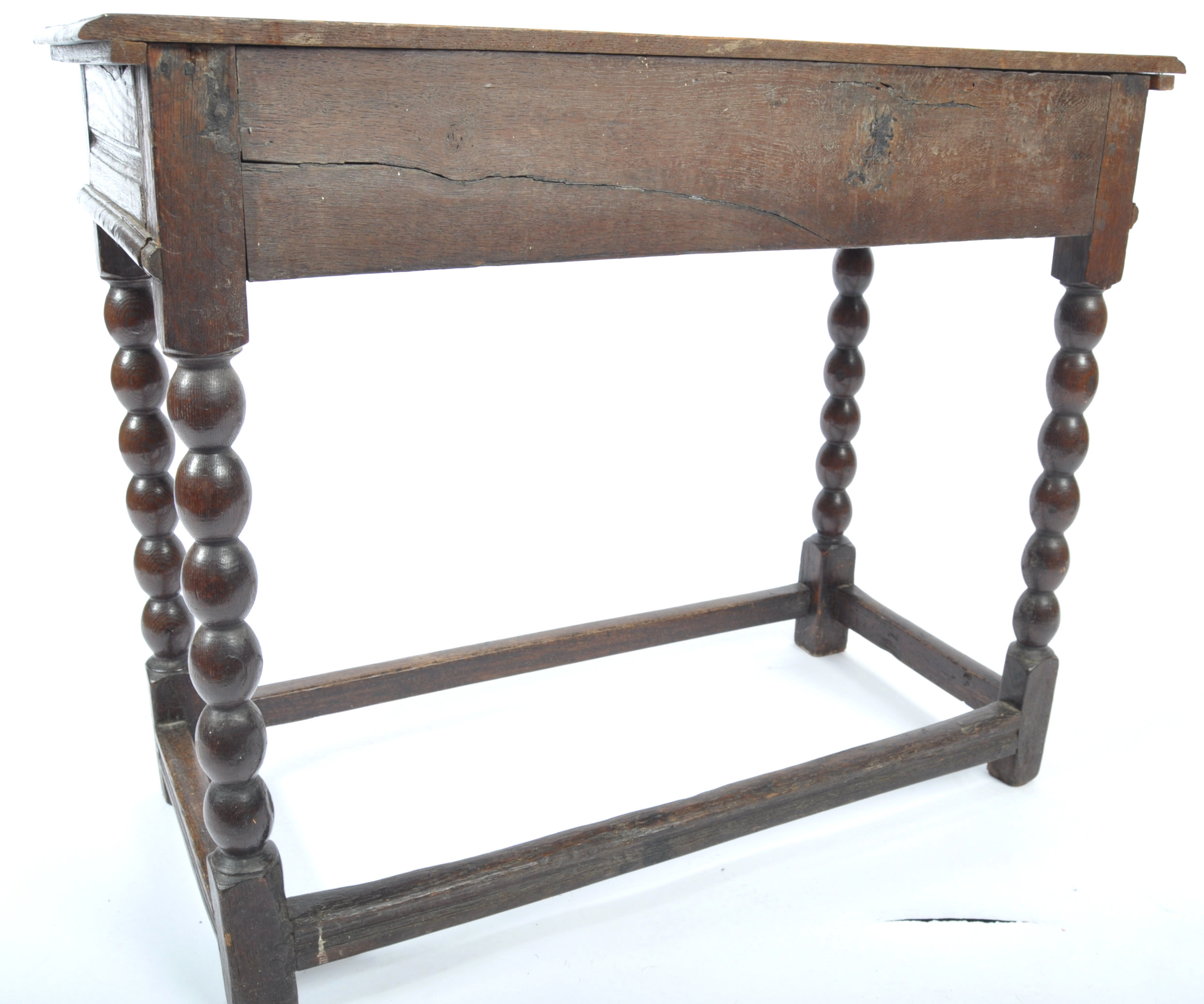 17TH CENTURY CHARLES 2 PEG JOINTED OAK SIDE CONSOLE TABLE - Image 6 of 11