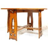 ANTIQUE STYLE GOTHIC REVIVAL LARGE OAK HEXAGONAL TABLE