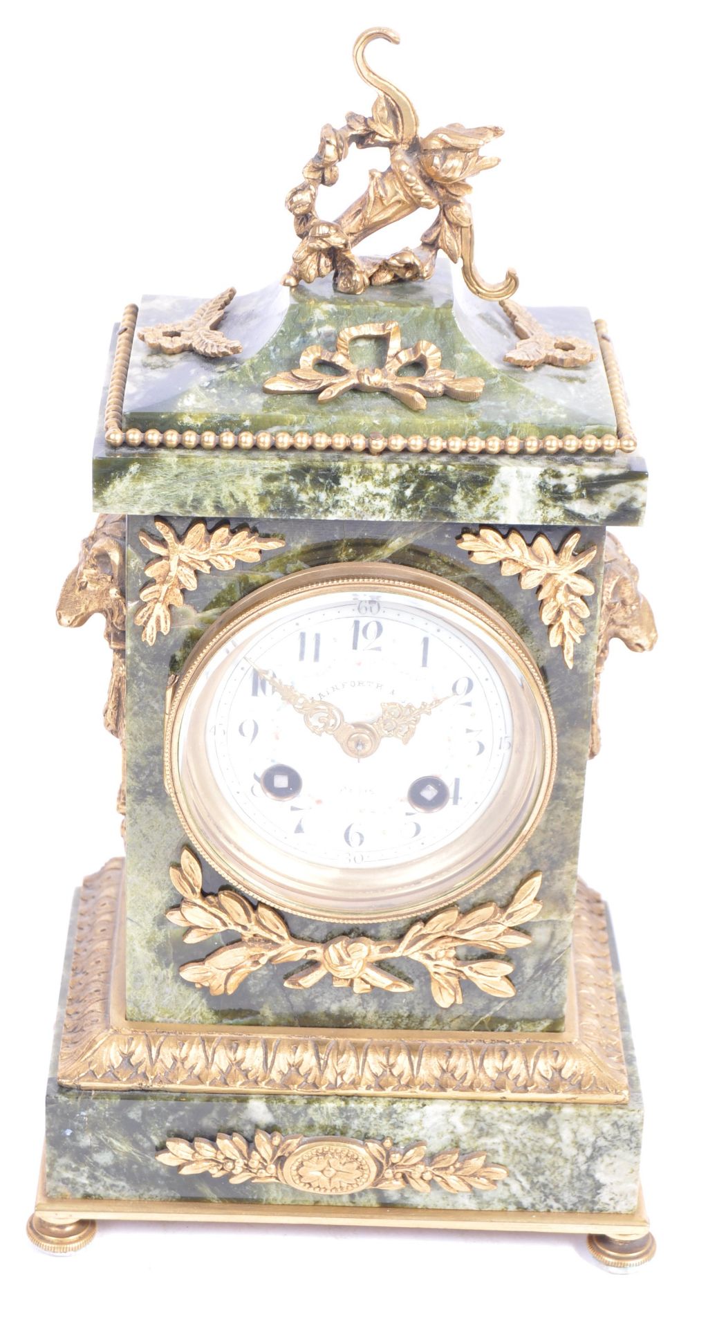 JAPY FRERES FRENCH GREEN MARBLE AND ORMOLU CLOCK - Bild 2 aus 7