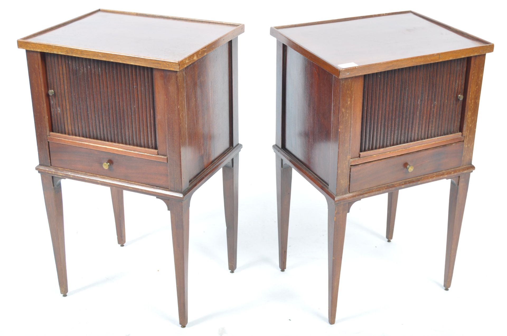 PAIR OF 19TH CENTURY GEORGIAN ANTIQUE TAMBOUR BEDSIDES - Bild 2 aus 7