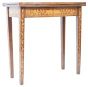 19TH CENTURY ENGLISH DUTCH MARQUETRY INLAID CARD TABLE