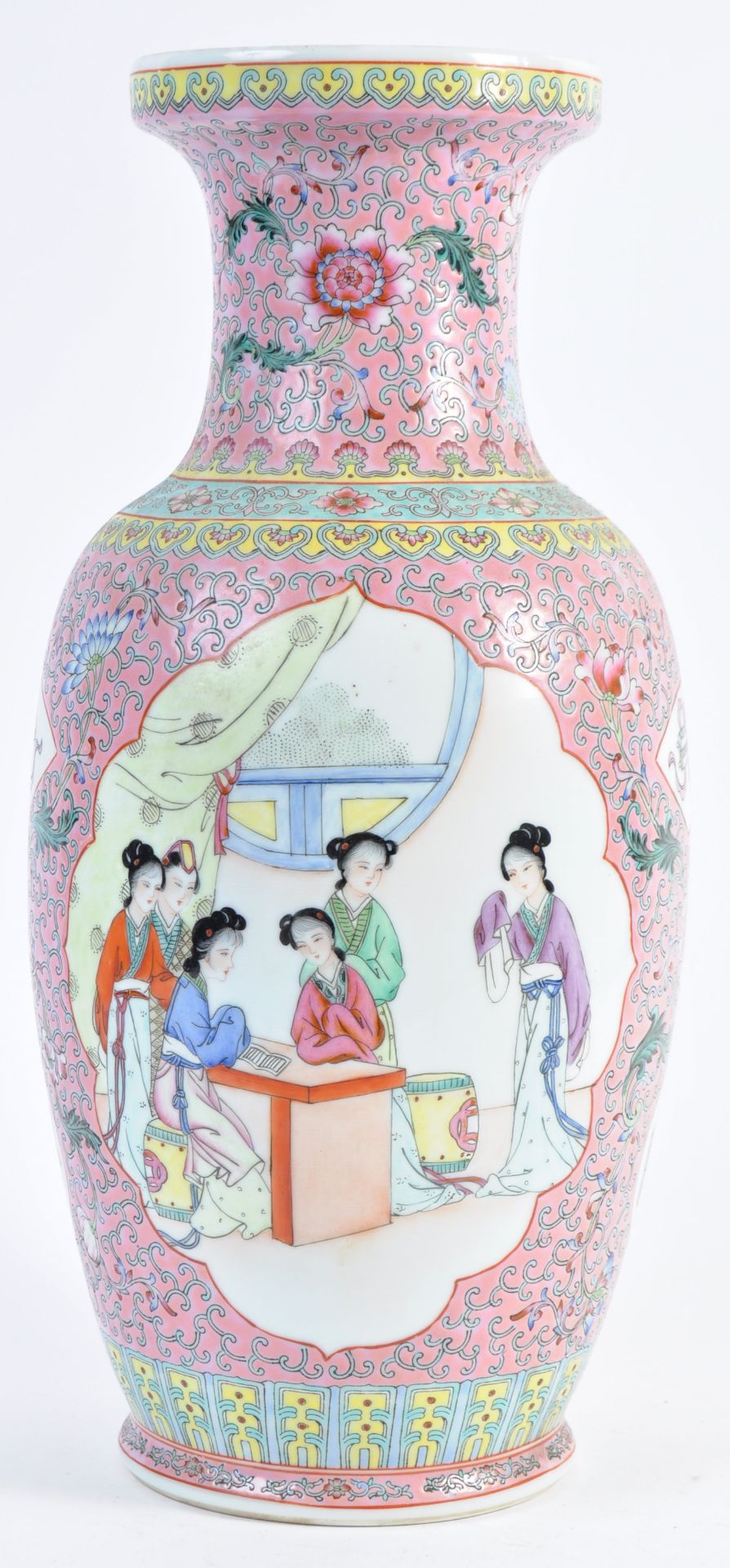 19TH CENTURY CHINESE ANTIQUE PORCELAIN VASE WITH PINK GROUND - Bild 4 aus 7