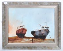 DAVID CHAMBERS - MAROONED FISHING BOATS ON THE JURASSIC COAST