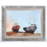 DAVID CHAMBERS - MAROONED FISHING BOATS ON THE JURASSIC COAST