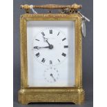 FANTASTIC FRENCH DENT OF PARIS GILDED ALARM CARRIAGE CLOCK