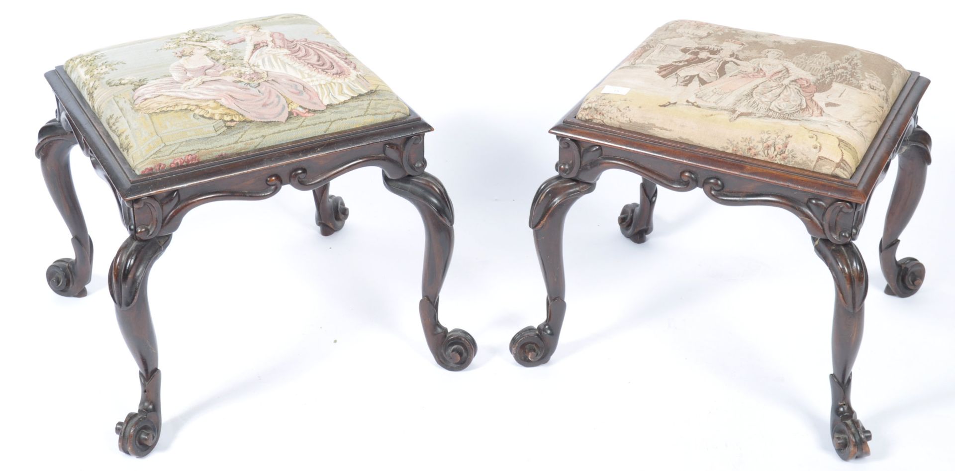 PAIR OF MID 19TH CENTURY SIMULATED ROSEWOOD FOOT STOOLS - Bild 2 aus 11