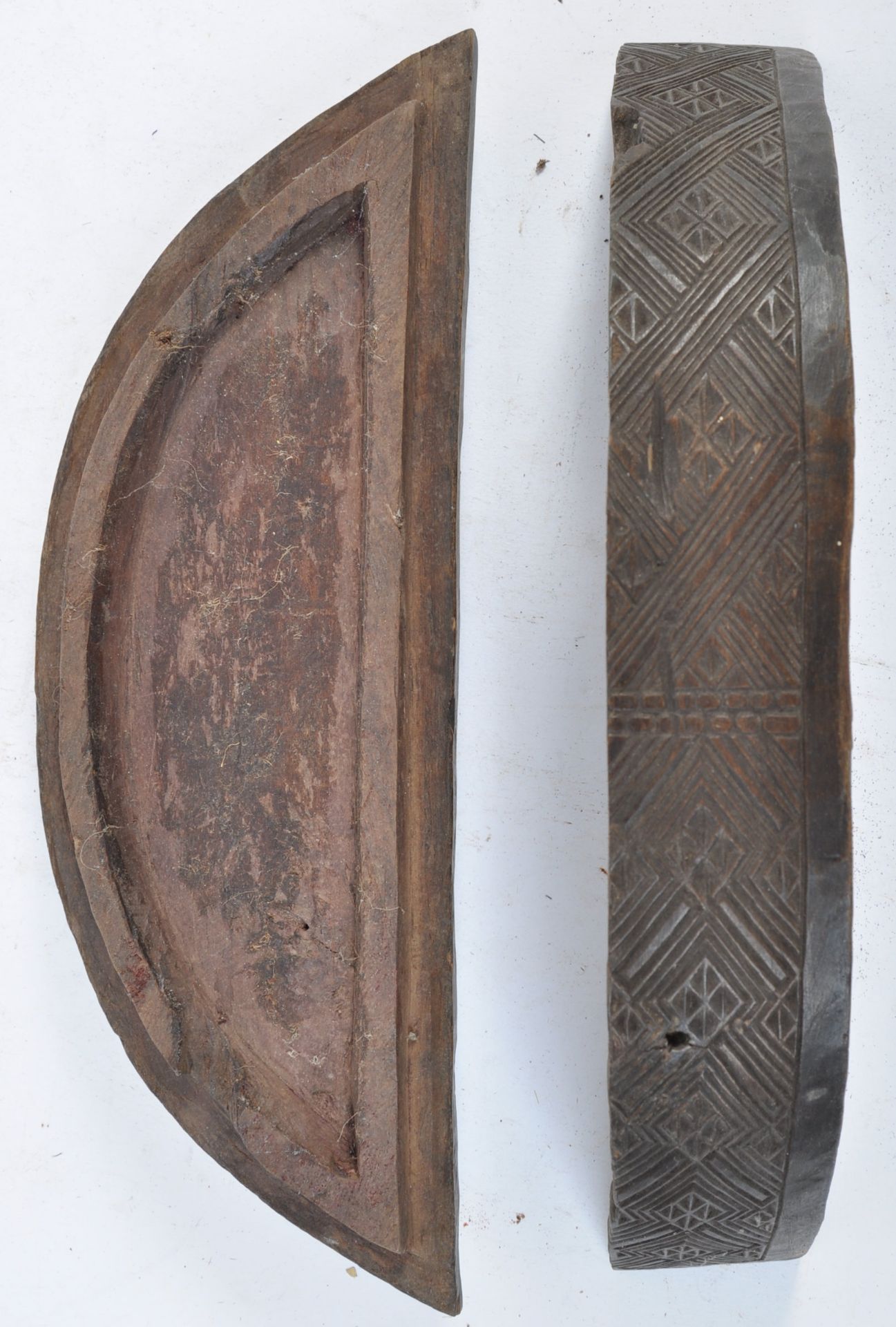 TRIBAL ANTIQUITIES - AFRICAN CONGO KUBA TUKULA HALF-MOON BOX - Image 5 of 7