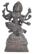 19TH CENTURY INDIAN BRONZE OF THE GODDESS KALI WITH EIGHT ARMS