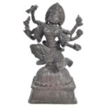 19TH CENTURY INDIAN BRONZE OF THE GODDESS KALI WITH EIGHT ARMS