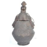 TRIBAL ANTIQUITIES - 19TH CENTURY AFRICAN ZAIRE KUBA POWDER FLASK